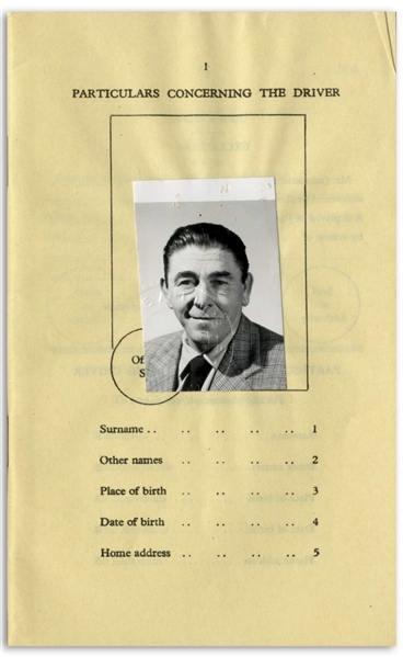 Moe Howard's International Driving Permit, Dated May 1955 for Driving in London -- With Photo of Moe Inside & His Information, Likely in His Hand -- Booklet Measures 4'' x 6.5'' -- Very Good Plus